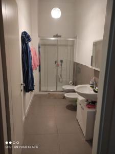 佛羅倫斯的住宿－Ricky-Lerua casa vacanze，带淋浴、卫生间和盥洗盆的浴室