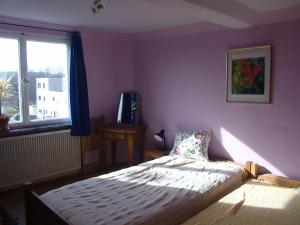 a bedroom with a bed and a window at Haus Wunderlich in Sigmaringen