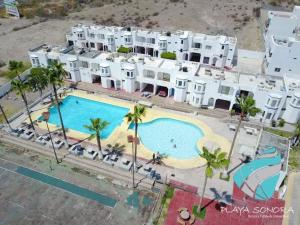 an aerial view of a resort with a swimming pool at San Carlos Sonora Casa Caracol Condominio in Guaymas