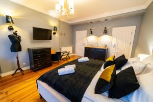 Telewizja i/lub zestaw kina domowego w obiekcie Apartamenty Pod Zegarem