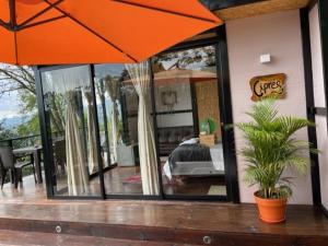 Balkón nebo terasa v ubytování Balú Glamping