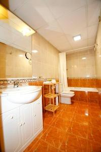 a bathroom with a sink and a toilet at Castaños apartment with AC in Alicante