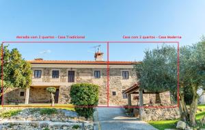 une image d'une maison avec les noms des bâtiments dans l'établissement Casa do testado, à Ponte de Lima