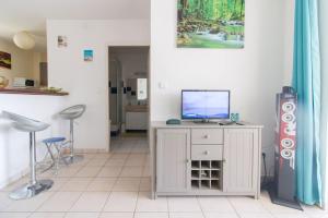 TV a/nebo společenská místnost v ubytování T2 Tt Confort/Wifi 200m plages Anses Mitan 3 Ilets