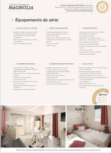 a page of a brochure of a bedroom at Saint tropez-Gassin Bungalow LUXE 6 personnes in Gassin