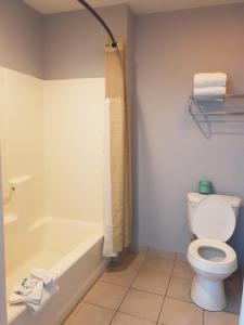 ein Badezimmer mit einem WC und einer Badewanne in der Unterkunft Riata Inn - Crystal City in Crystal City