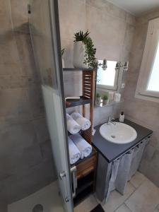 Koupelna v ubytování Appartement neuf de 30 m2 au coeur de palavas Classé 2 étoiles