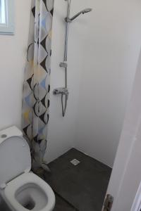 a bathroom with a toilet and a shower at Summer Dream Cyprus in Maroni +49 photos