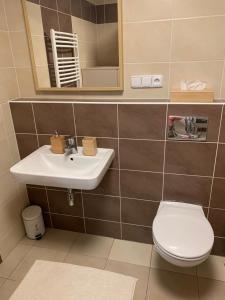 Koupelna v ubytování Apartmán u pláže s terasou