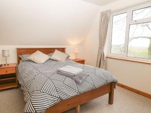 a bedroom with a bed and a window at Hembry Meadows in Callington