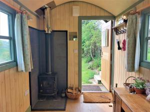 Usk Valley Shepherd's Hut外面的花园