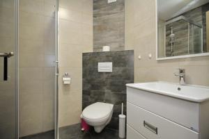 兹拉蒂博尔Natali Apartman的浴室里有马桶、洗手池和淋浴。 更多11张照片