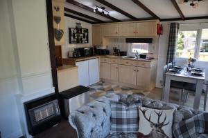 Η κουζίνα ή μικρή κουζίνα στο HEDDFAN, Luxury 3 bedroom timber lodge, Now with WiFi, Caer Beris Holiday Park, Builth Wells, SORRY NO TRADESMEN OR CONTRACTORS ALLOWED +41 φωτογραφίες