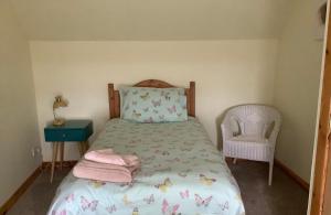 Postel nebo postele na pokoji v ubytování Sineag's Cottage