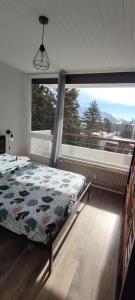 Postel nebo postele na pokoji v ubytování Appartement 2 chambres avec vue au pied des pistes