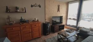 TV a/nebo společenská místnost v ubytování Appartement 2 chambres avec vue au pied des pistes