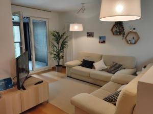 sala de estar con sofá y TV en Ventura Apartment ESS02622, en San Sebastián