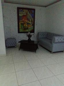 Coin salon dans l'établissement Apartamento amoblado en Bocagrande - Cartagena de Indias