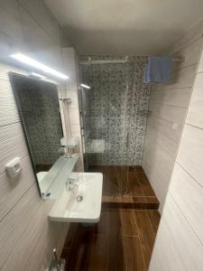 Koupelna v ubytování Hotel Gabreta