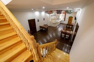 an overhead view of a staircase in a house at Caravan Hotel in Khiva