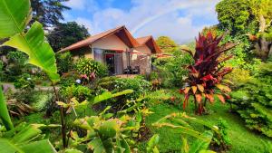 een klein huis in een tuin met planten bij Villa Alejandro in Boquete