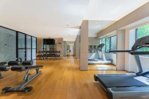 Fitness centrum a/nebo fitness zařízení v ubytování CM Serviced Apartment