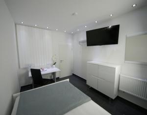 TV a/nebo společenská místnost v ubytování Hotel am Rosenplatz,24 Stunden Check in, kostenfreie Parkplätze