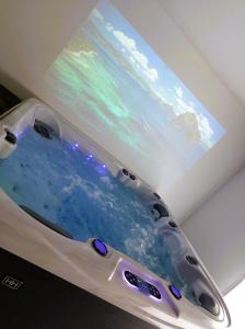 a hot tub in the ceiling of an airplane at AVEC TOI suite spa in Barlin