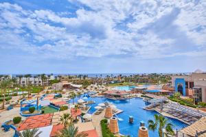 an aerial view of a water park at a resort at Pickalbatros Oasis Port Ghalib in Port Ghalib