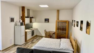 Köök või kööginurk majutusasutuses Apartmány Statek Bezdědice