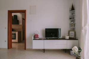 Televízia a/alebo spoločenská miestnosť v ubytovaní Apartman Garden