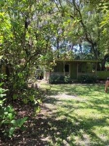 una casa in un giardino con un albero di Fisherman's Cabin a New Port Richey