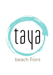 a beach front logo with a green brush at Taya Beach Front in Gokarna