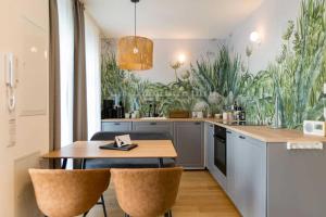 Kuchyň nebo kuchyňský kout v ubytování Quartier am Kurpark, App 12 Gartenhaus