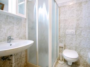 y baño con ducha, lavabo y aseo. en Apartment Solaria-2 by Interhome, en Campestrin