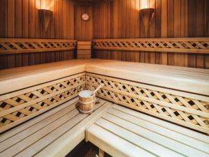 ラディスにあるApartment Ladis-11 by Interhomeのバケツ付きの空のサウナ