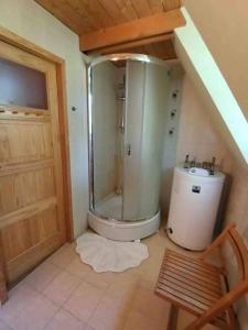 Koupelna v ubytování Ludwikówka pod Luboniem, stu-letni domek w górach