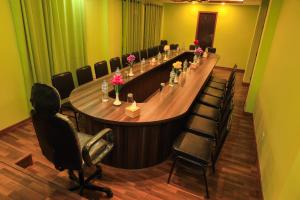 a long table in a conference room with chairs at Greenery View Point Resort in Kathmandu