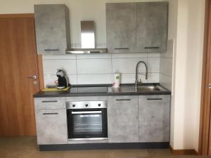 a kitchen with a sink and a stove at CASA COSTA AL SOLE APARTMENT 2 in Lazise