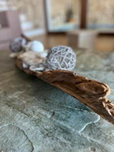 a leaf with eggs on top of a table at mood house in Kos Town