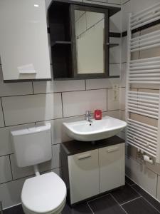 Koupelna v ubytování Monteurwohnung