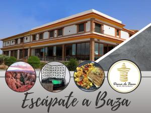 dom z kupą jedzenia przed nim w obiekcie Hotel Restaurante Dama de Baza w mieście Baza