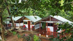 dom w środku lasu w obiekcie Corcovado Adventures w mieście Bahía Drake