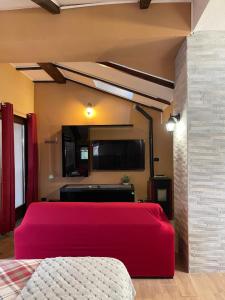 A television and/or entertainment centre at 'La Buffa', Elegante appartamento a Giaveno by ConfirentHouse