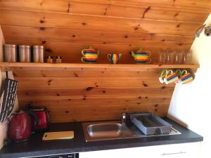 a kitchen with a sink and a counter top at The Rainbow POD in Milltown Malbay