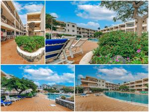 kolaż zdjęć ośrodka z basenem w obiekcie Neptuno Oceanview Suite with pool and beach private access w mieście Puerto de Santiago