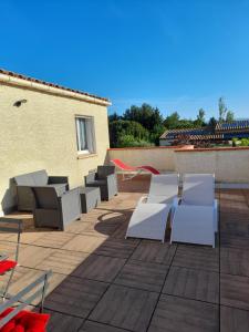 Ruang duduk di Chez Carole et Michel en Minervois
