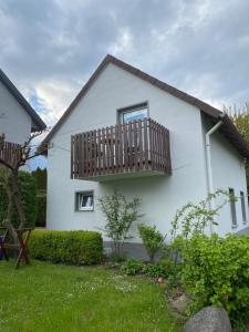 En have udenfor Ferienhaus am Weserradweg