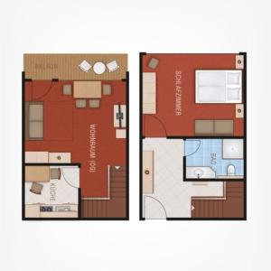 Plán poschodí v ubytovaní Groot appartement in Aparthotel met prachtig uitzicht