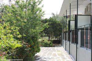 A garden outside Rentoulia Apartments